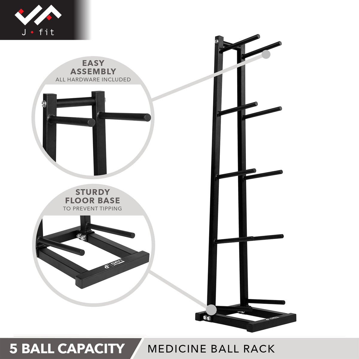 Champion Sports JFIT 5-Tier Medicine Ball Rack