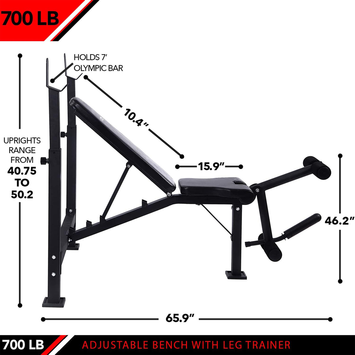 Champion Sports JFIT Olympic Weight Bench with Leg Developer