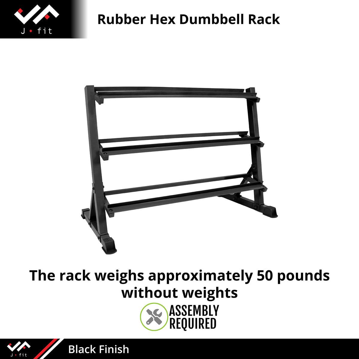 Champion Sports JFIT Rubber Hex Dumbbell Rack