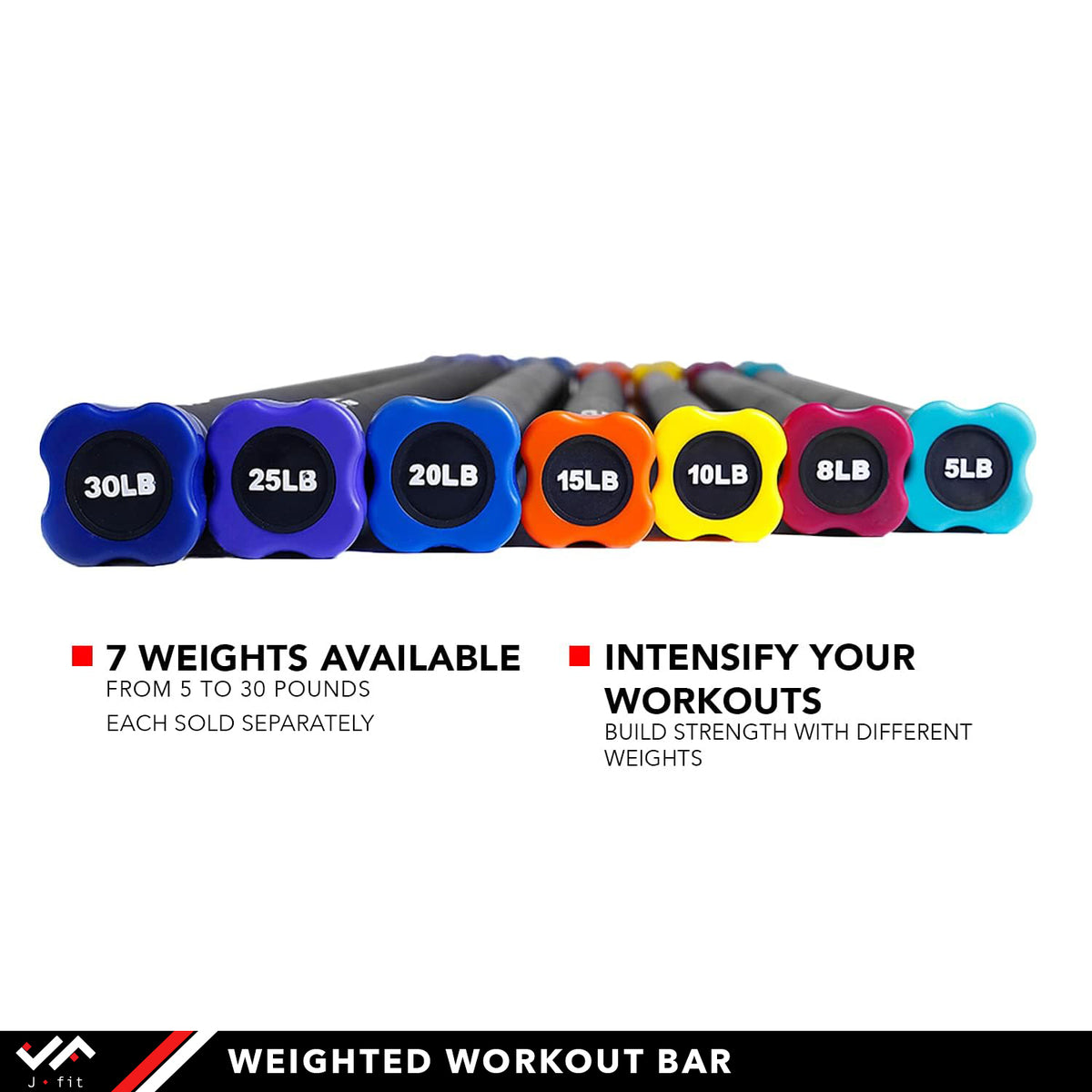 Champion Sports JFIT Workout Bar with Rubber Padding