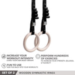 Champion Sports JFIT Wooden Gym Rings