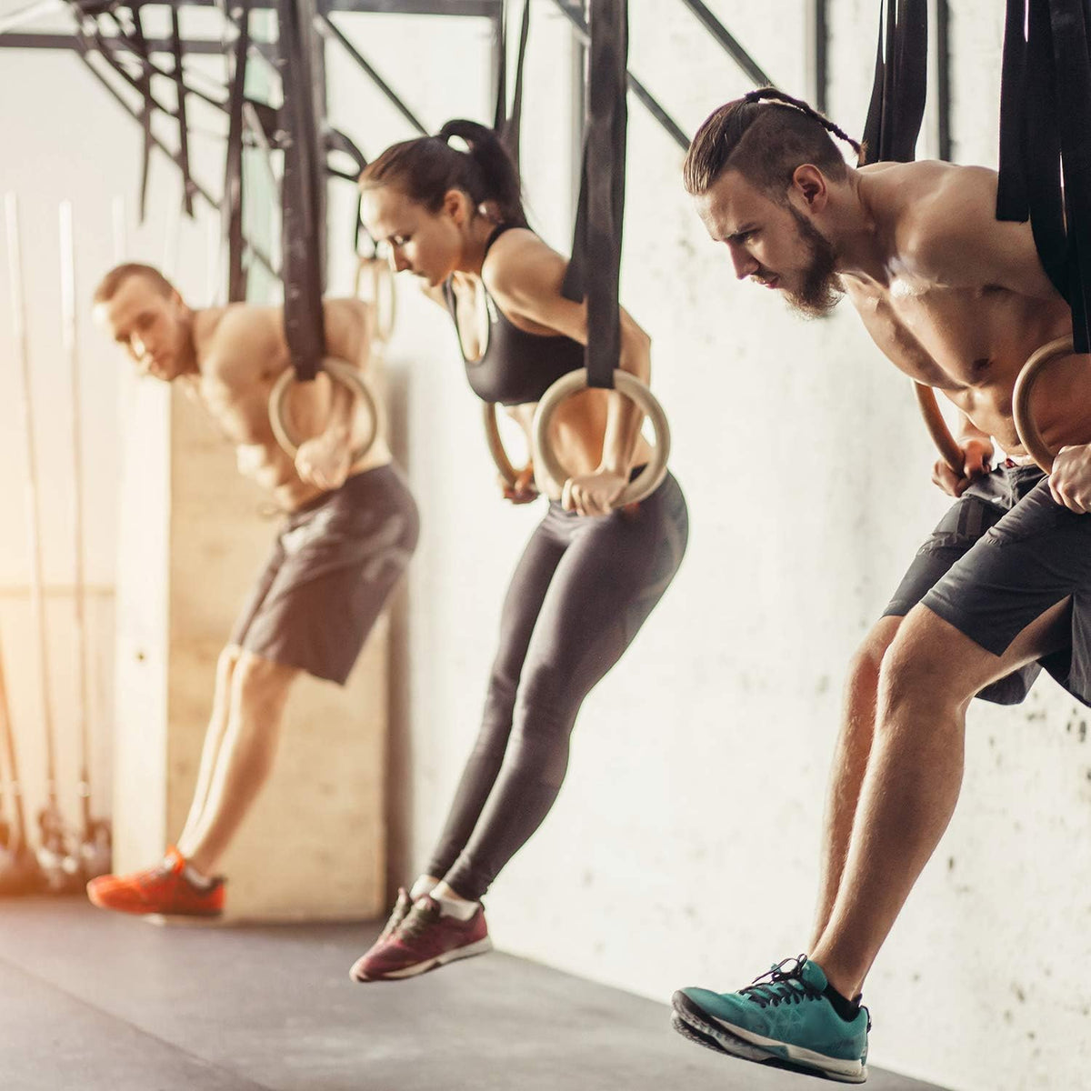 Champion Sports JFIT Wooden Gym Rings