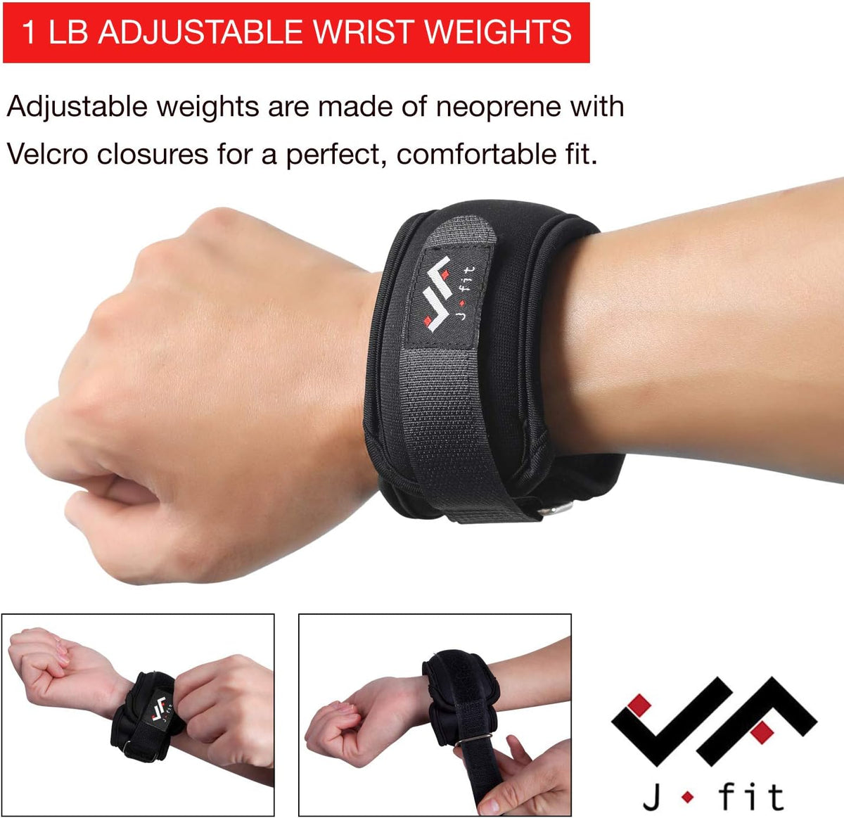 Champion Sports JFIT Adjustable Wrist Weights - Pair