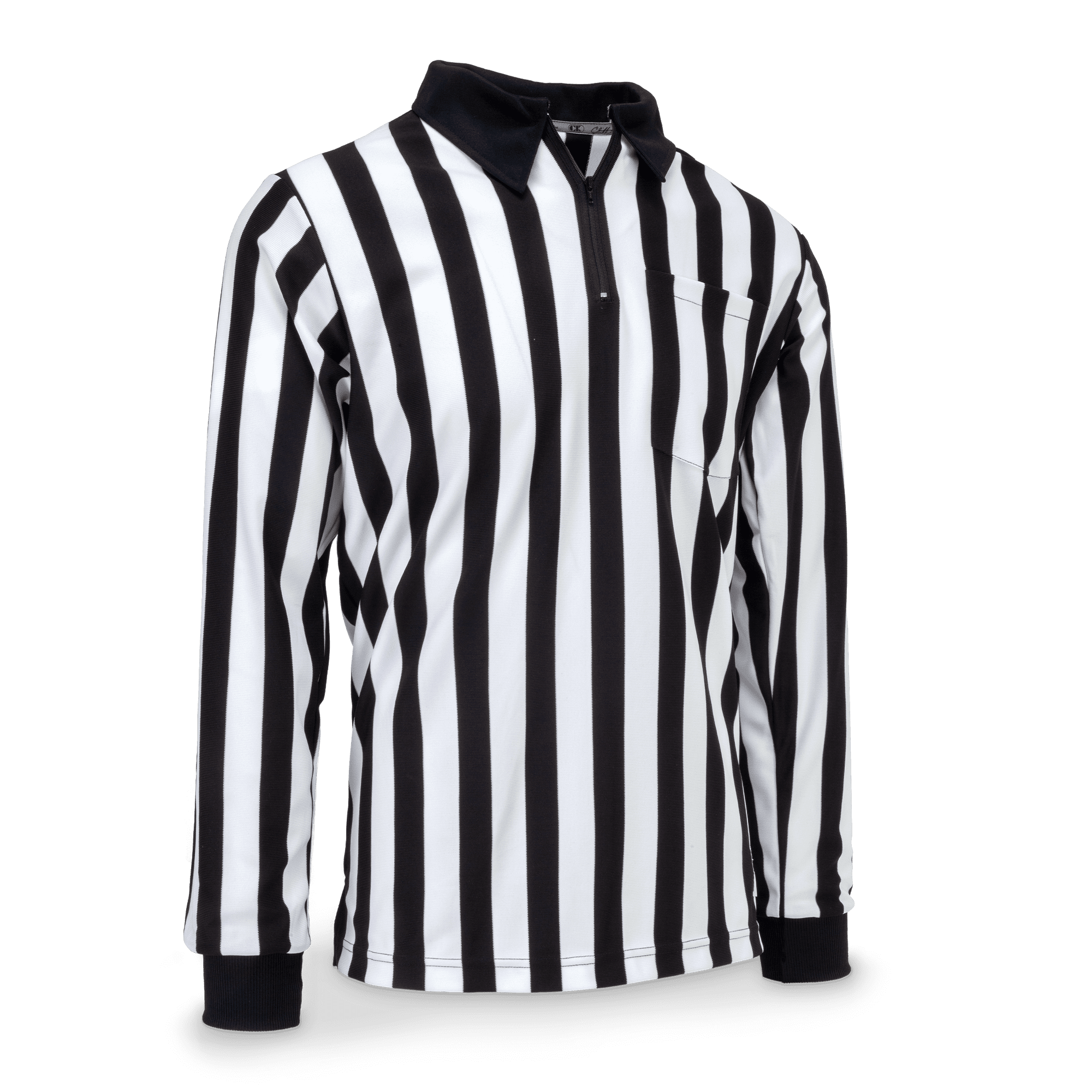 Cliff Keen LS Performance Poly 1-Inch Stripe Football Officials Shirt