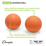 Champion Sports NOCSAE Lacrosse Balls - Dozen