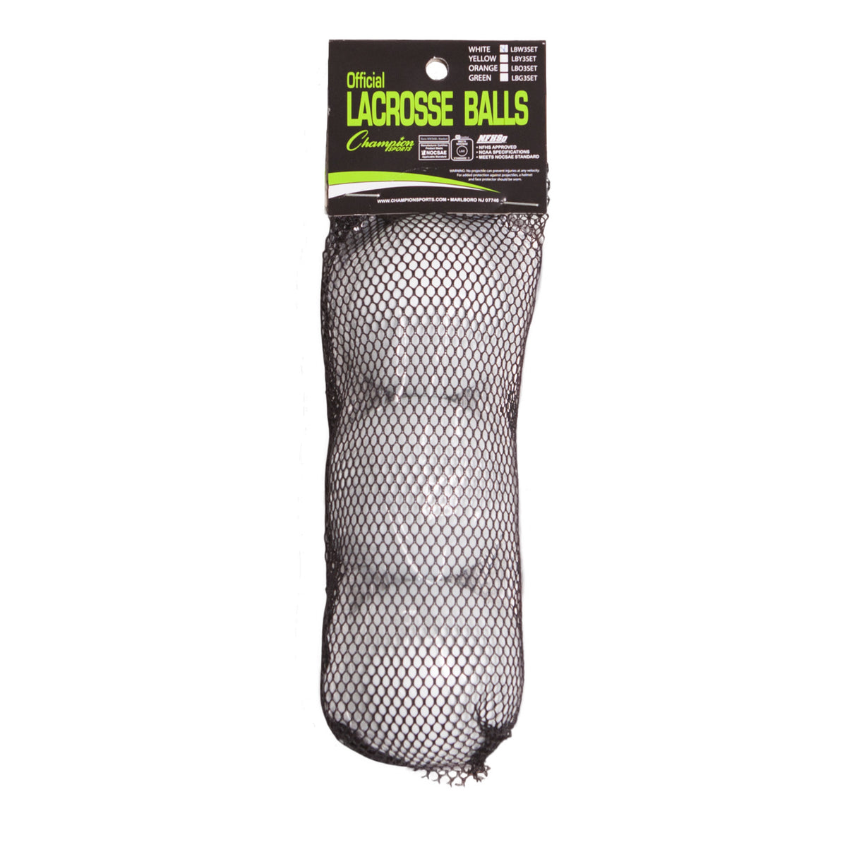 Champion Sports Lacrosse Ball Set - White / 3-Pack
