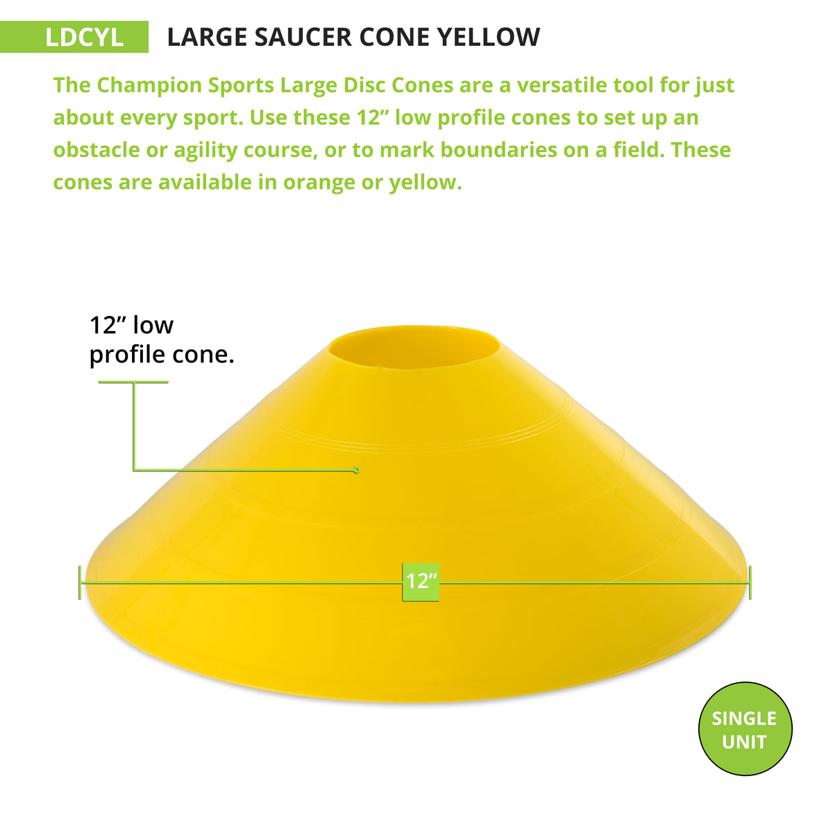 Champion Sports Large Saucer Cone - 12"