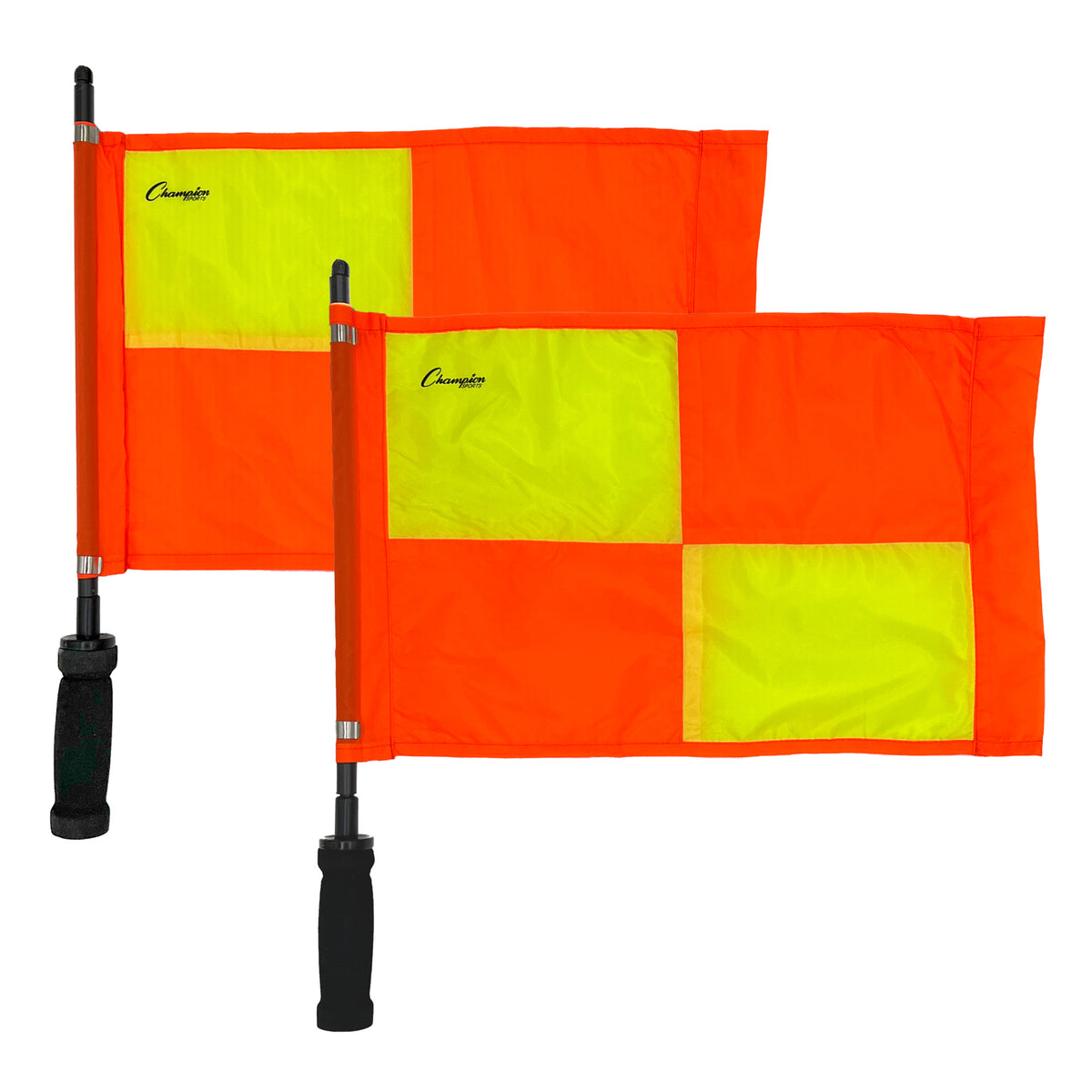 Champion Sports Linesman's Flag Set - Pro Swivel Checkered