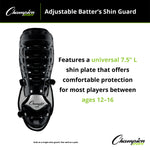 Champion Sports Adjustable Batter's Shin Guard