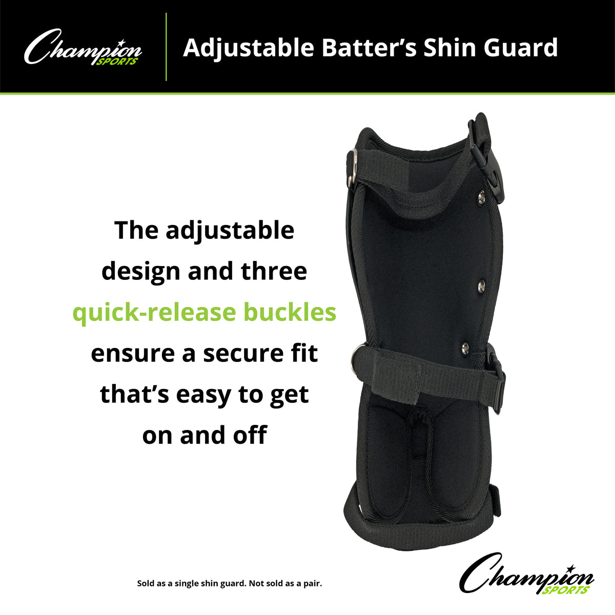 Champion Sports Adjustable Batter's Shin Guard