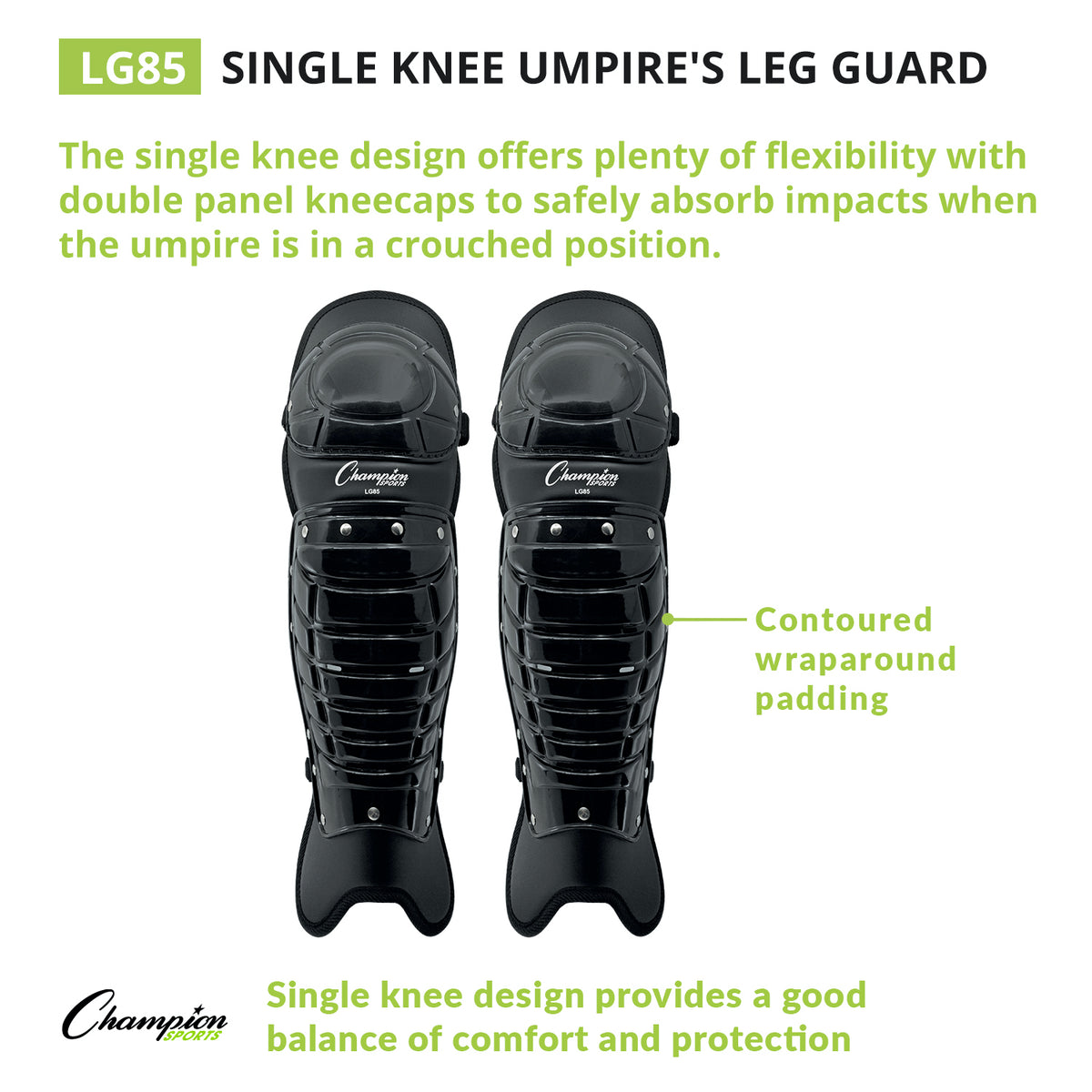Champion Sports Single Knee Umpire's Leg Guards