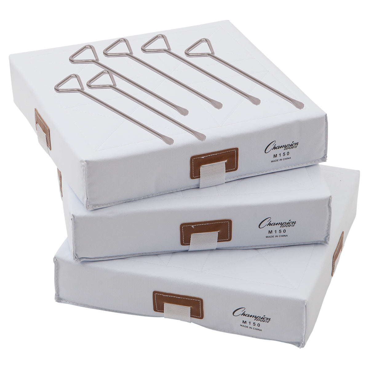 Champion Sports 15" x 15" Foam Filled Quilted Cover Base Set - Set of 3 - 3" H x 15" W x 15" L