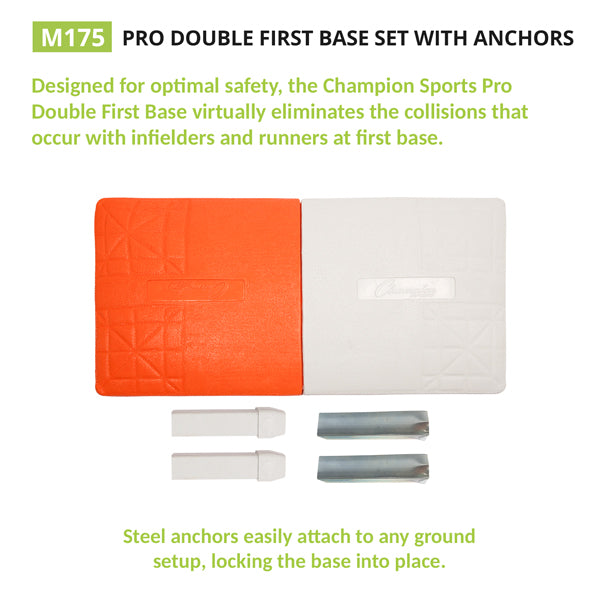 Champion Sports Pro Double First Base - Orange/White
