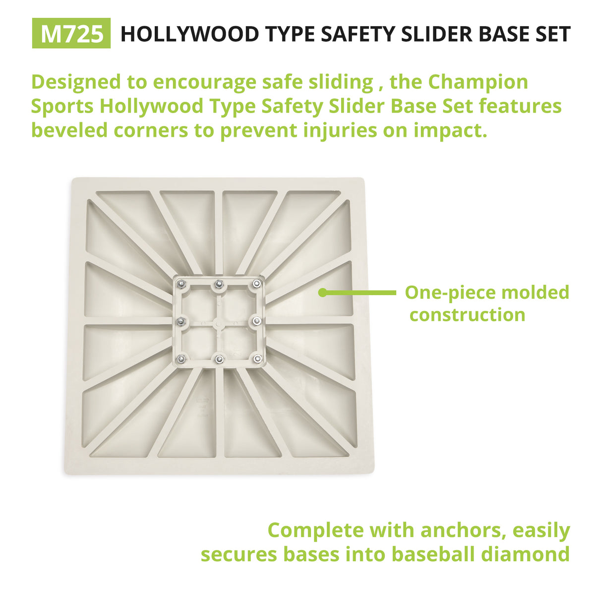Champion Sports Hollywood Type Safety Slider Base Set
