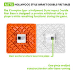 Champion Sports Hollywood Style Double First Base - Orange/White