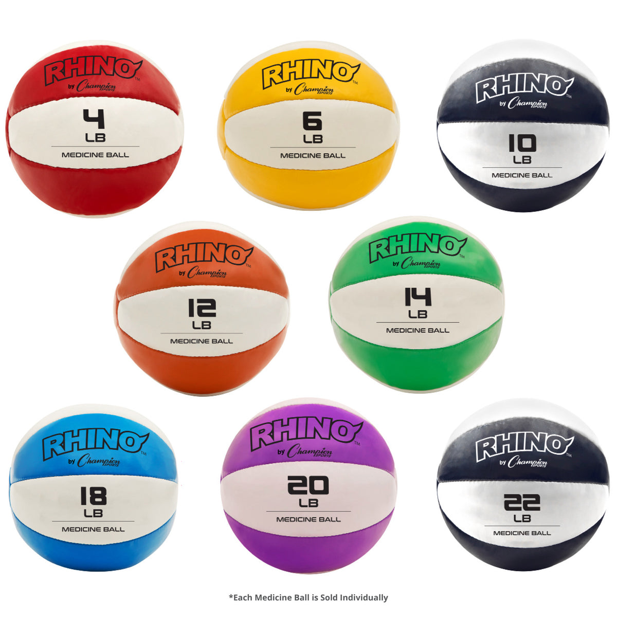 Champion Sports Rhino Fitness Leather Medicine Ball