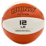 Champion Sports Rhino Fitness Leather Medicine Ball - 12 lb
