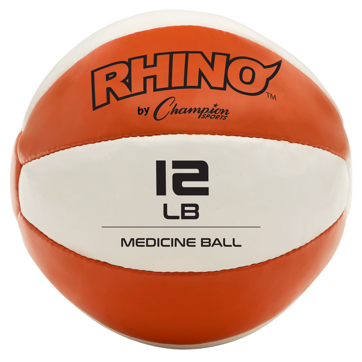 Champion Sports Rhino Fitness Leather Medicine Ball - 12 lb
