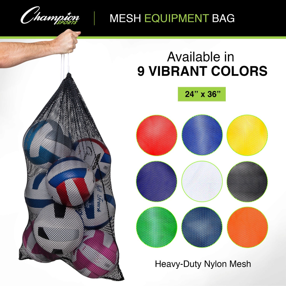 Champion Sports Mesh Equipment Bag 36" x 24"