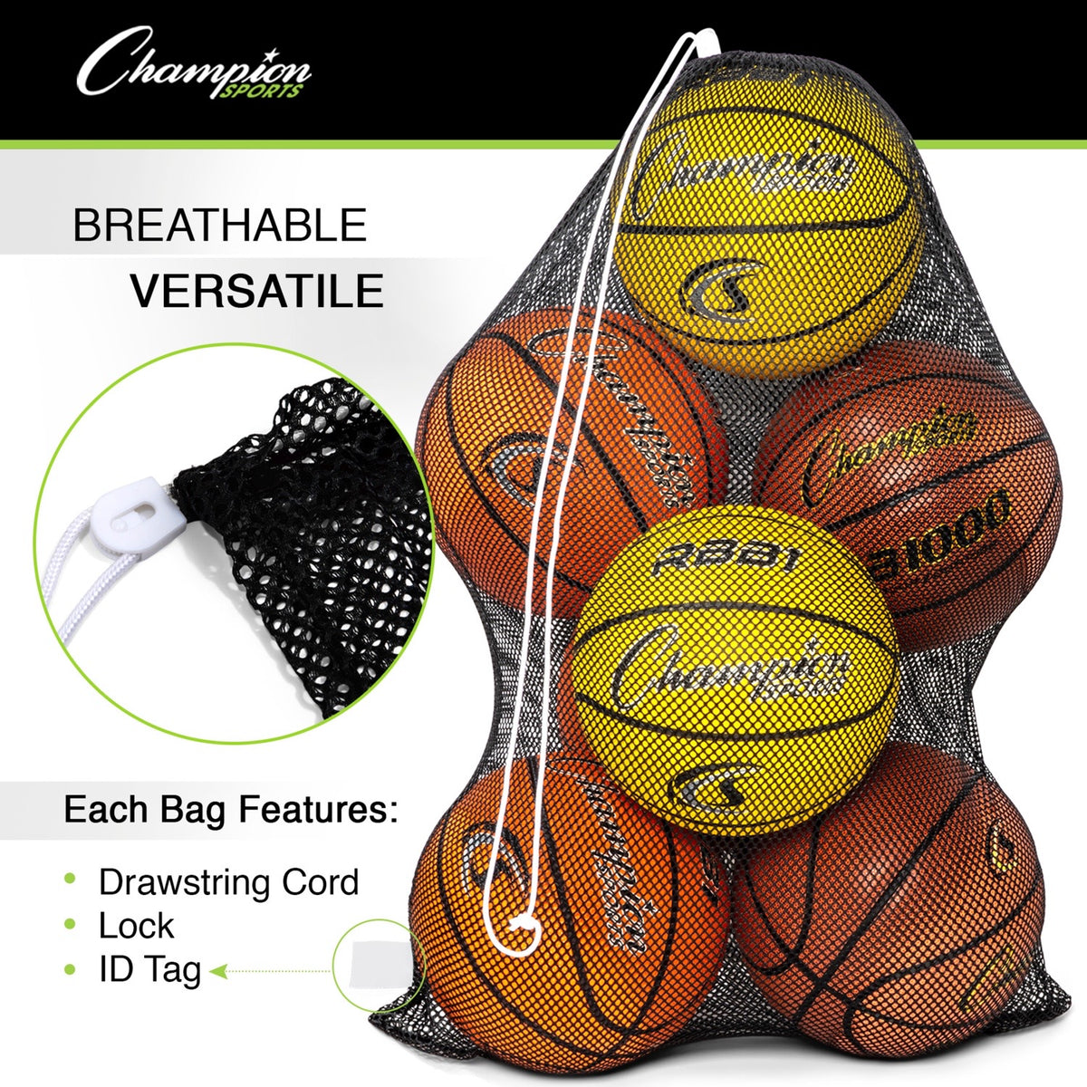 Champion Sports Mesh Equipment Bag 36" x 24"