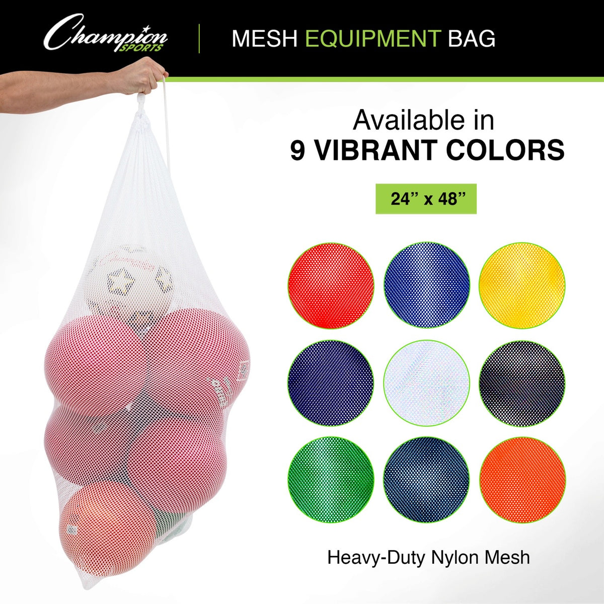 Champion Sports Mesh Equipment Bag 48" x 24"