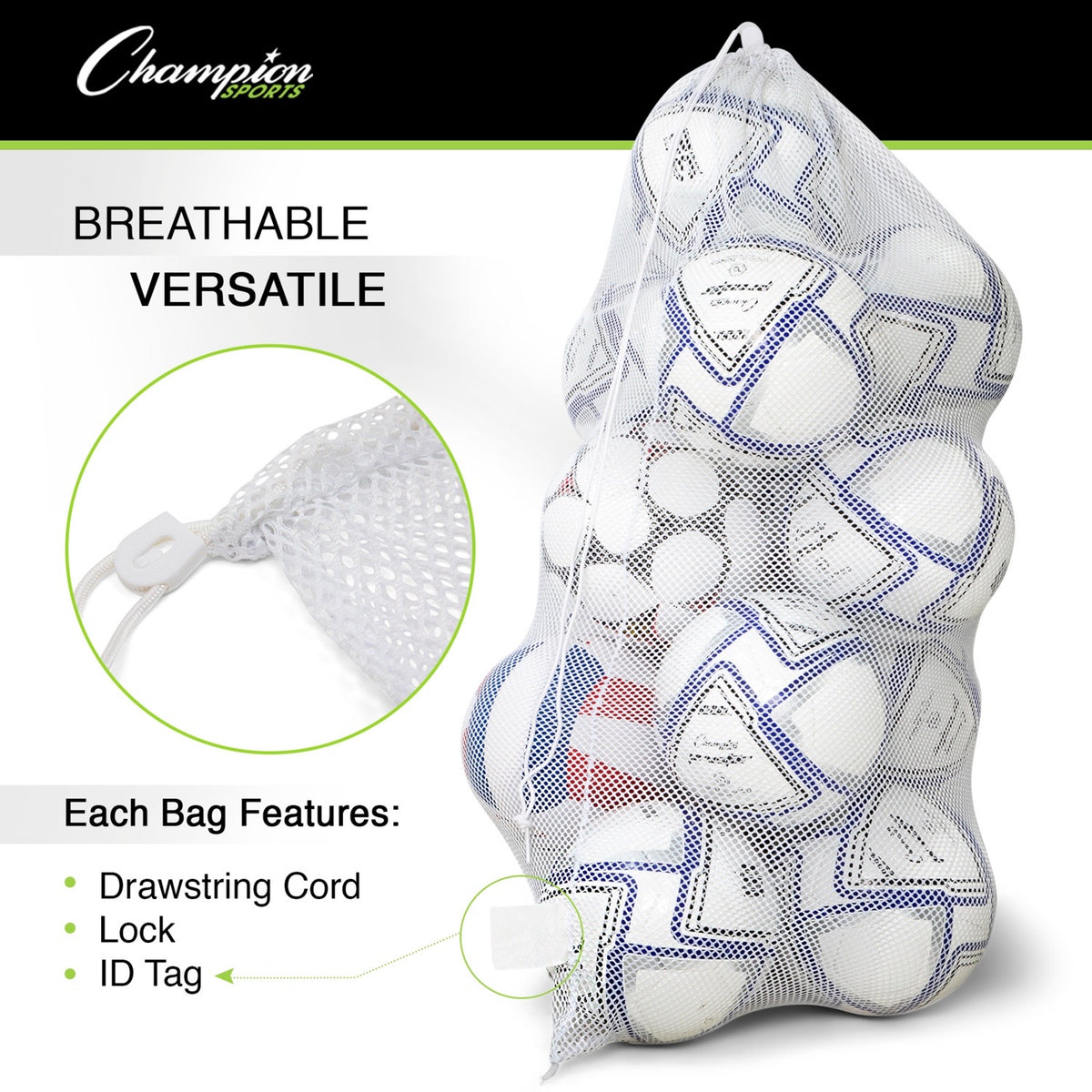 Champion Sports Mesh Equipment Bag 48" x 24"