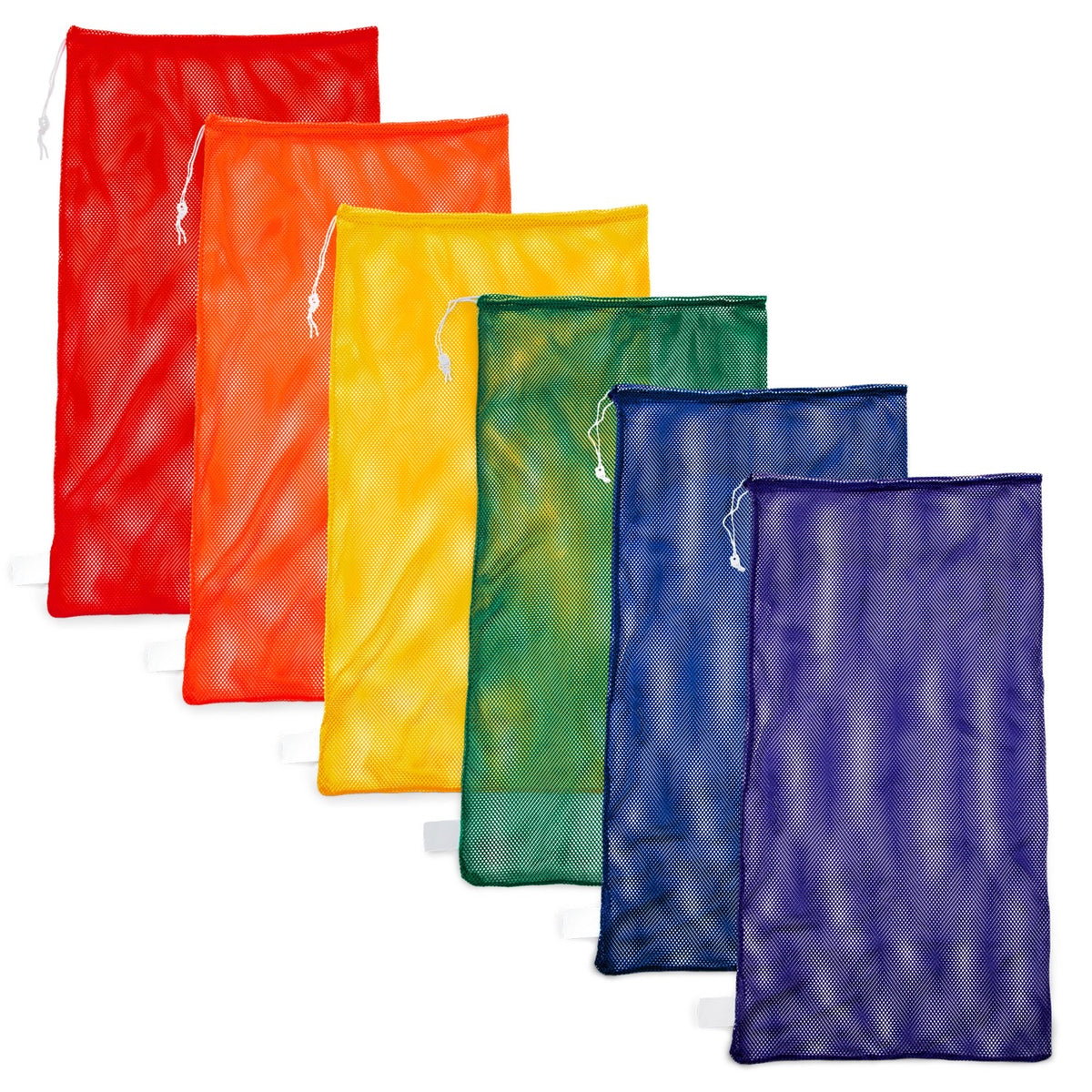 Champion Sports Mesh Equipment Bag 48" x 24" - Set of 6 (Assorted Colors)
