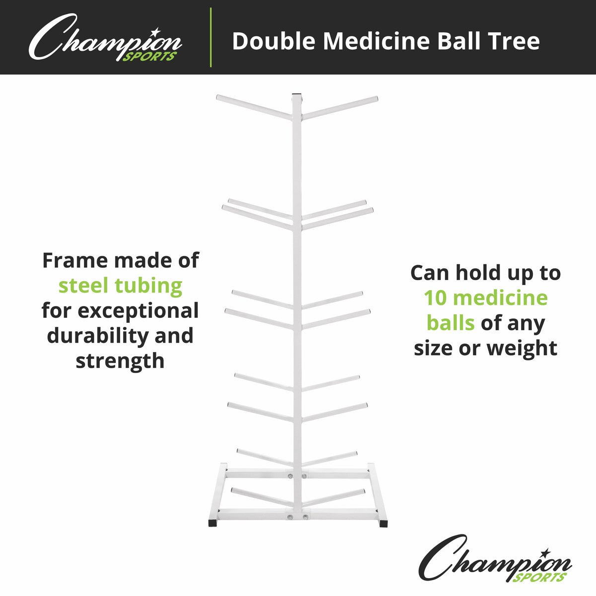 Champion Sports Double Medicine Ball Tree