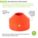 Champion Sports Mini Neon Field Cones - Set of 25