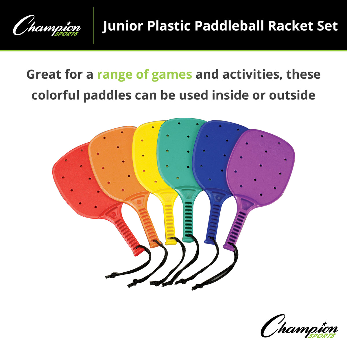 Champion Sports Plastic Paddleball Racket Set