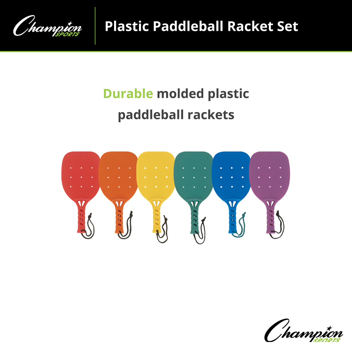 Champion Sports Plastic Paddleball Racket Set