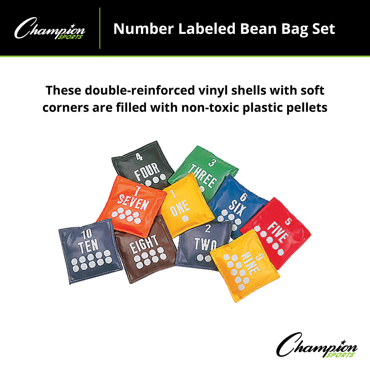 Champion Sports Numbered Bean Bag Set