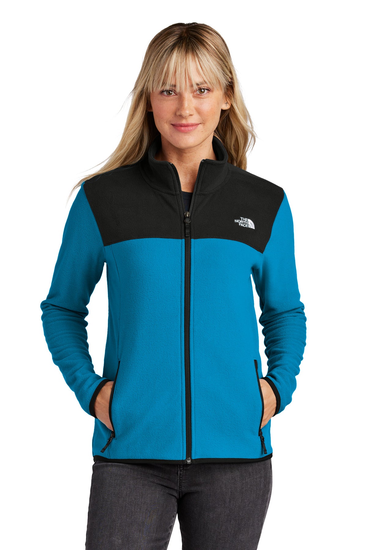 The North Face Women's Glacier Full-Zip Fleece Jacket - Hero Blue/ TNF Black