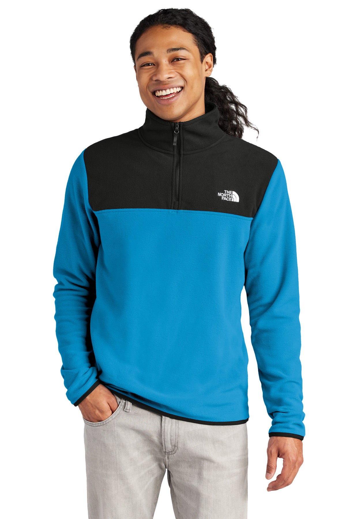 The North Face Glacier 1/4-Zip Fleece - Hero Blue/ TNF Black