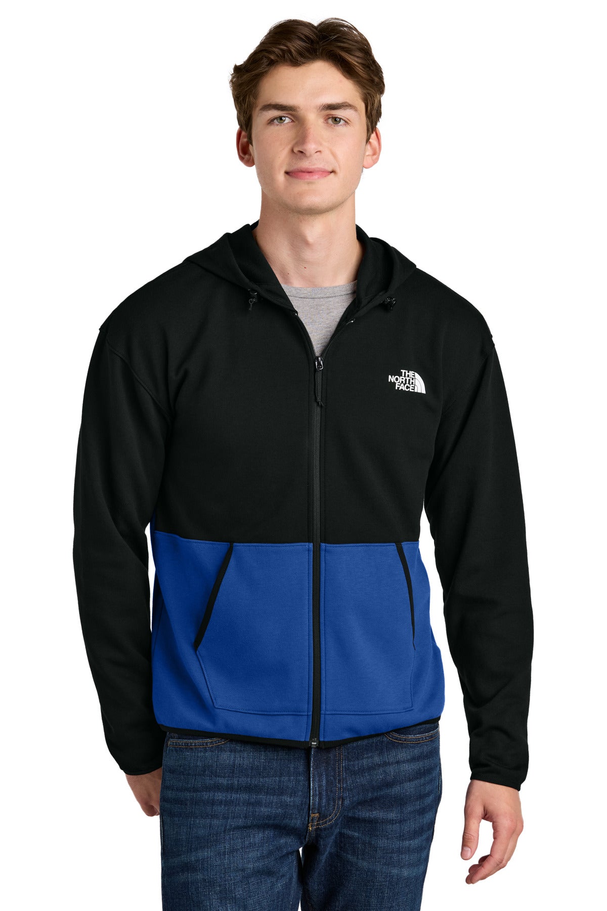 The North Face Double-Knit Full-Zip Hoodie - TNF Blue/ TNF Black