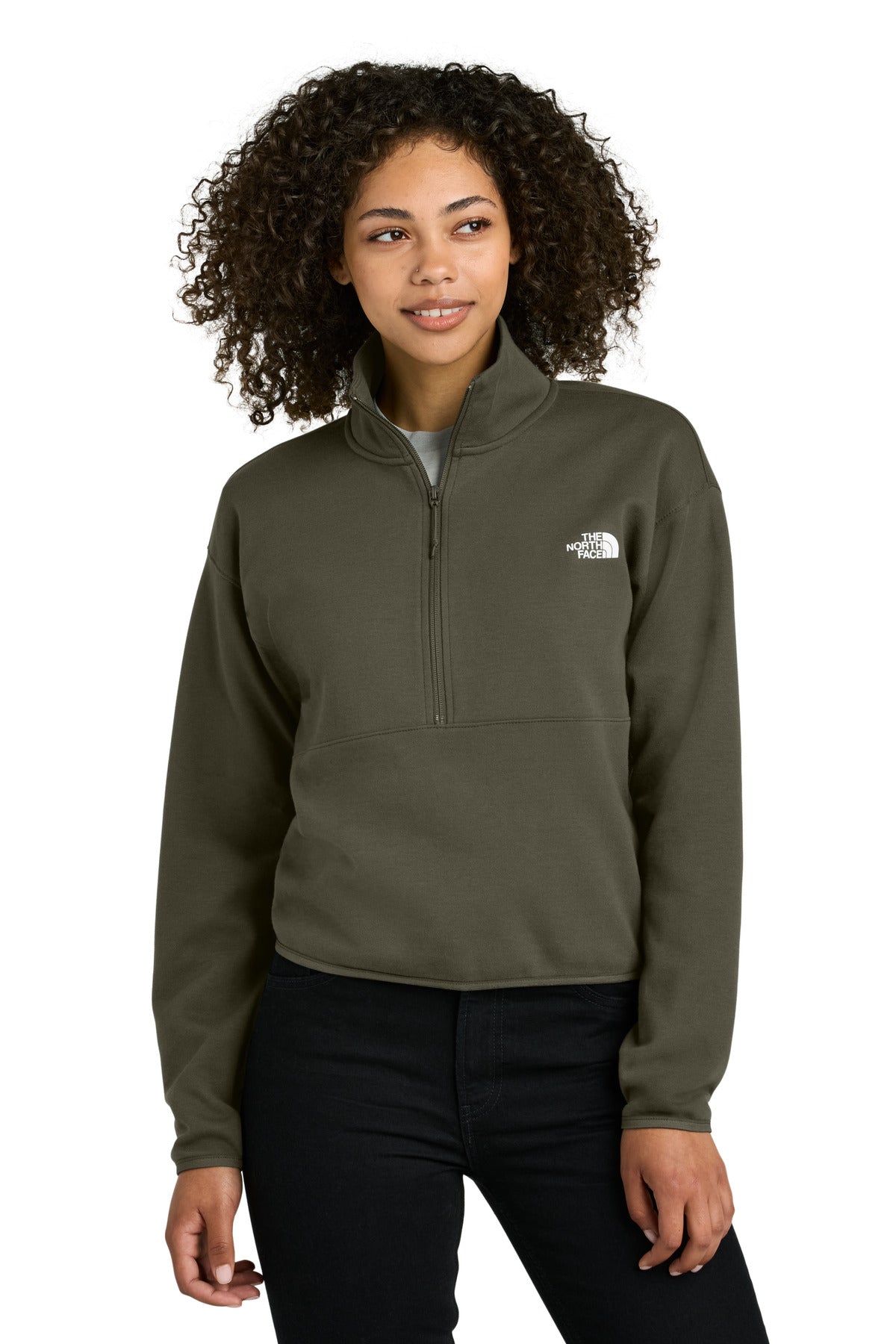 The North Face Women's Double-Knit 1/2-Zip Fleece - New Taupe Green