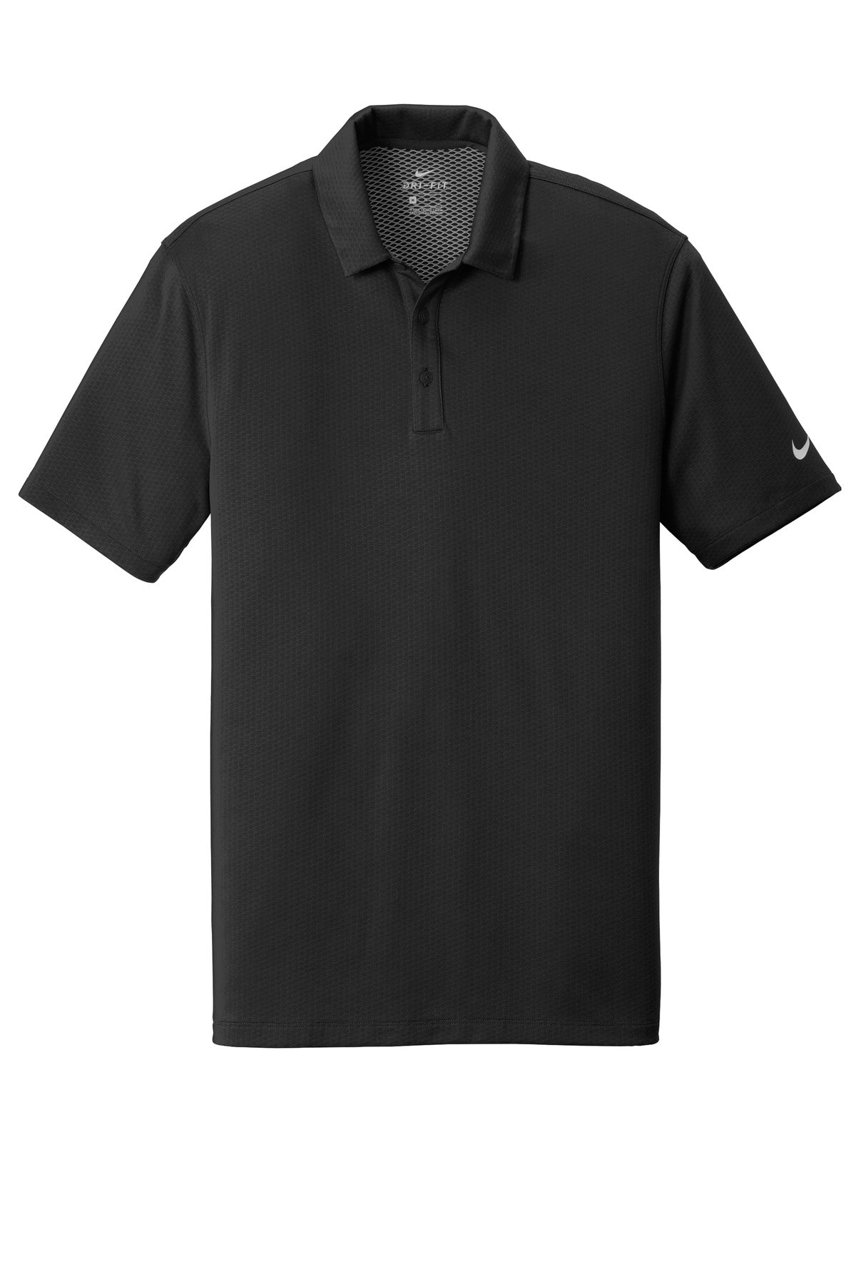Nike Dri-FIT Hex Textured Polo. - Black