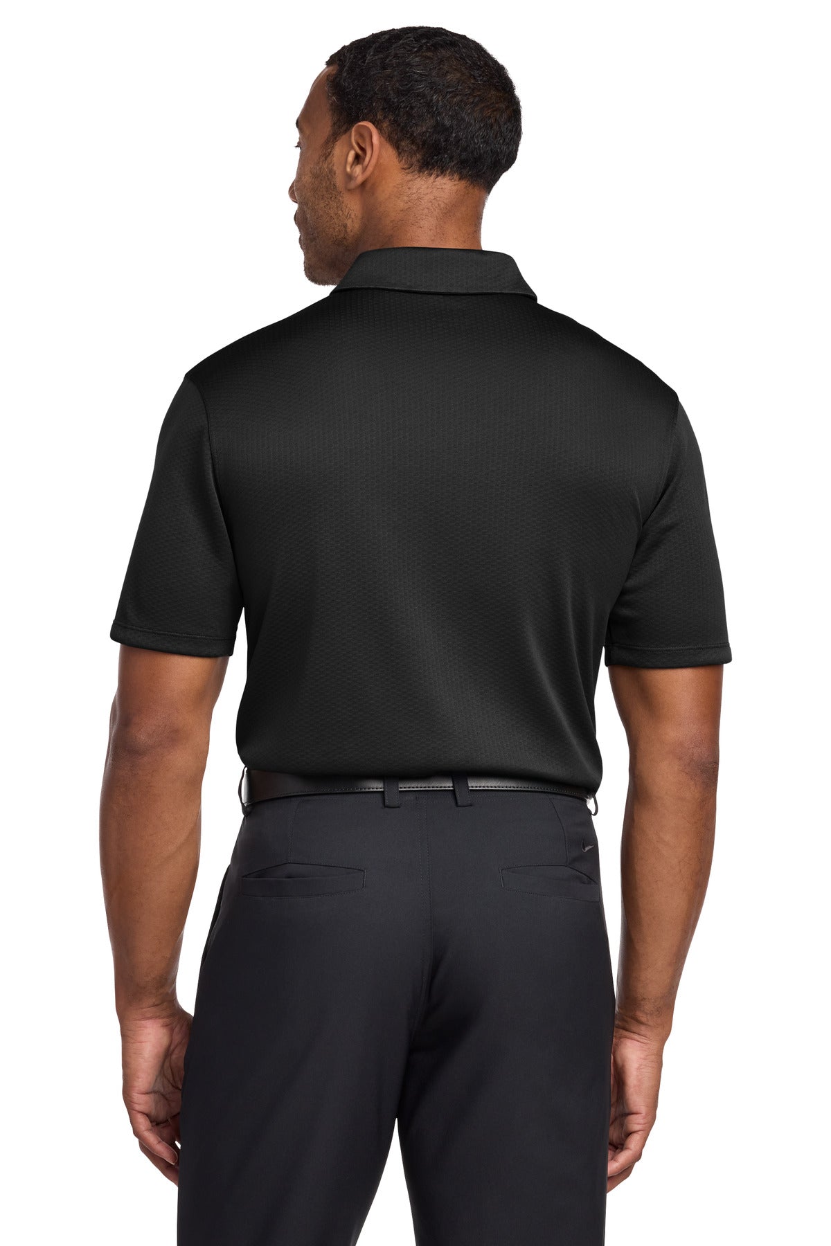 Nike Dri-FIT Hex Textured Polo. - Black