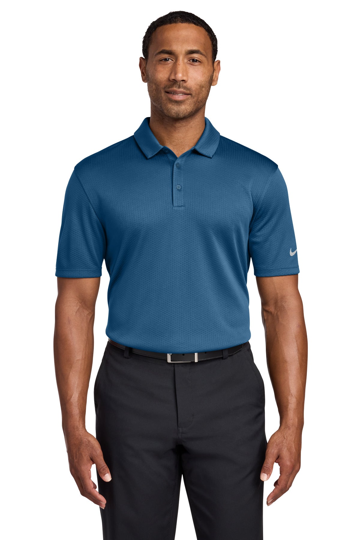 Nike Dri-FIT Hex Textured Polo. - Court Blue