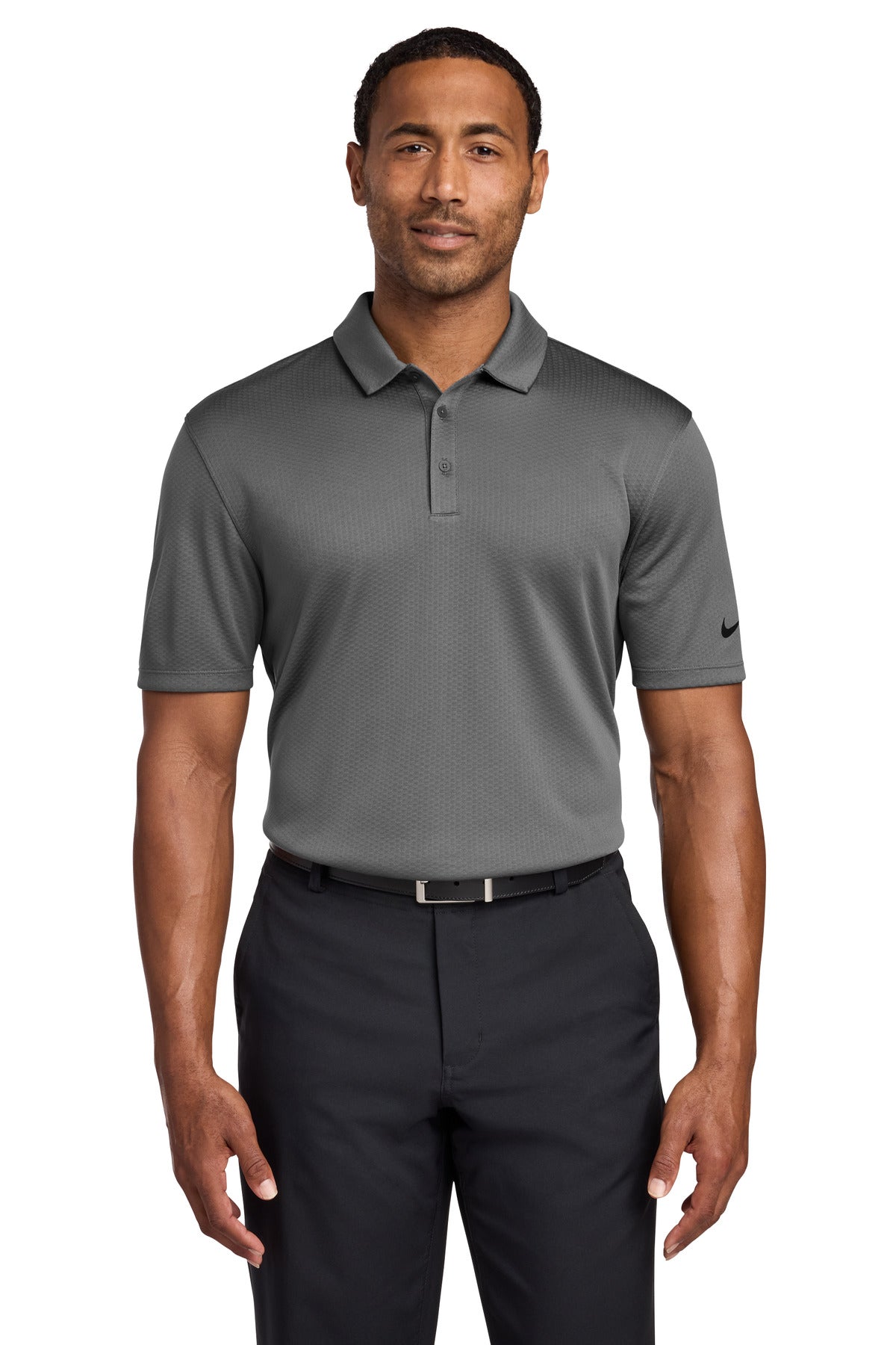 Nike Dri-FIT Hex Textured Polo. - Dark Grey