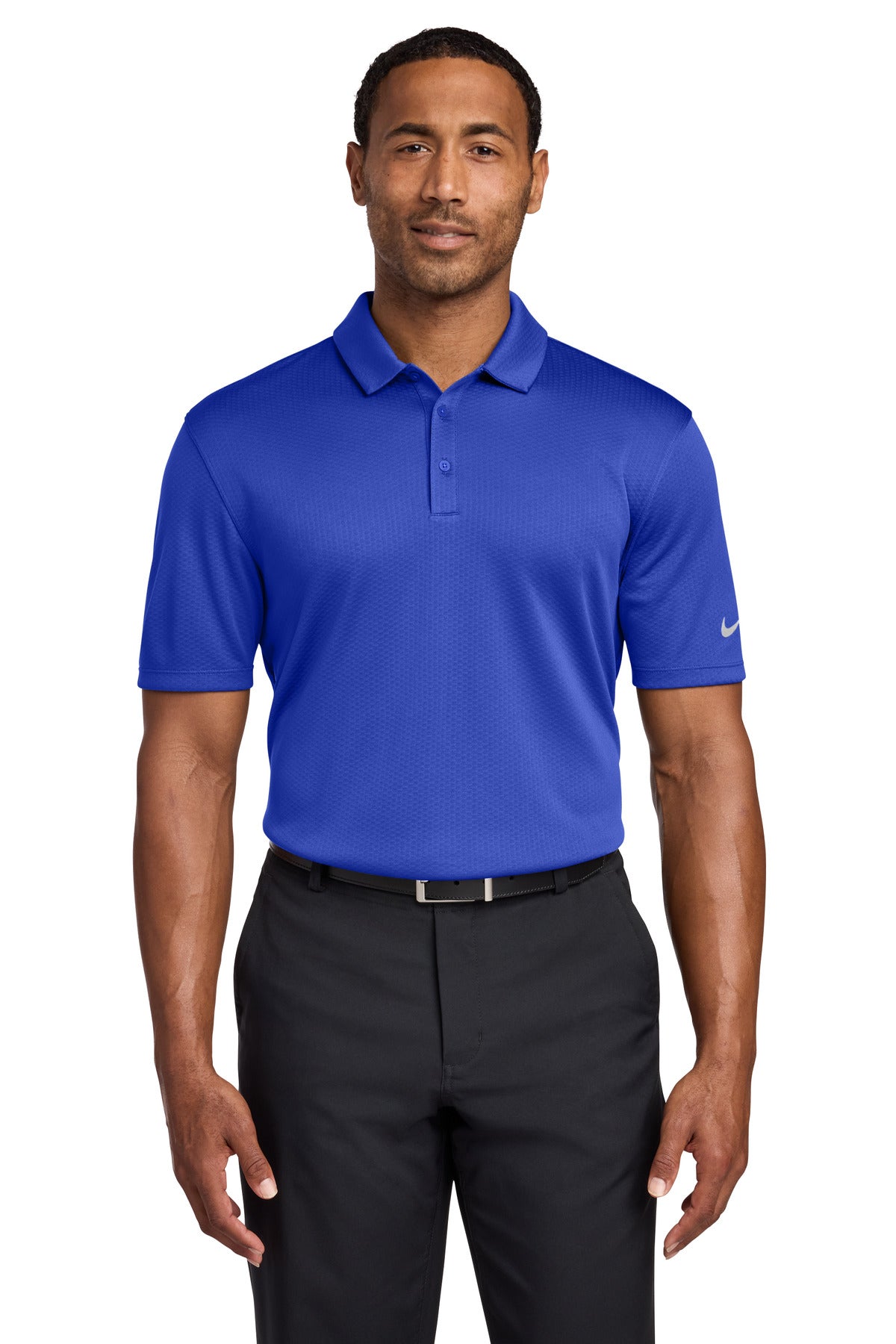 Nike Dri-FIT Hex Textured Polo. - Game Royal