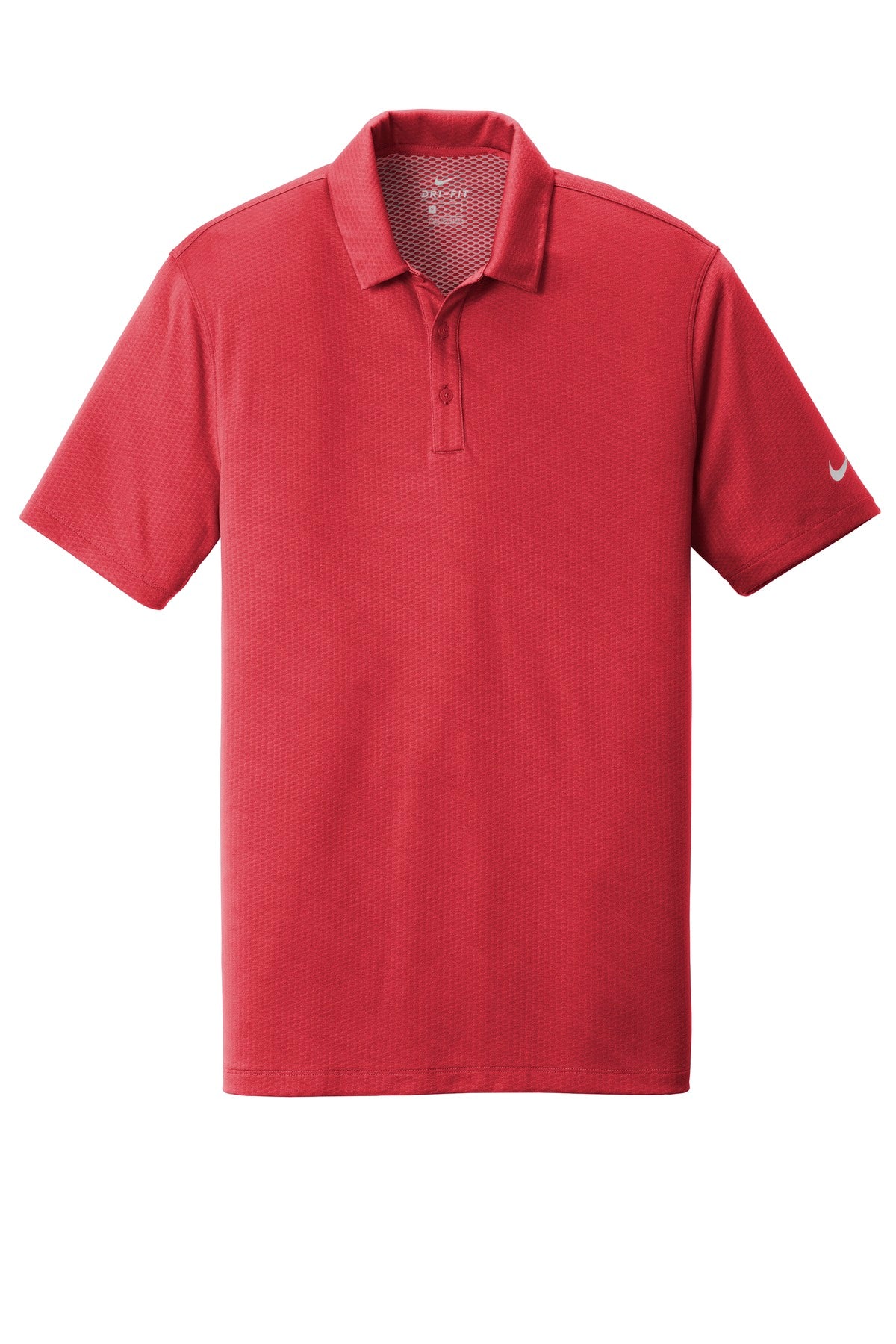 Nike Dri-FIT Hex Textured Polo. - Gym Red