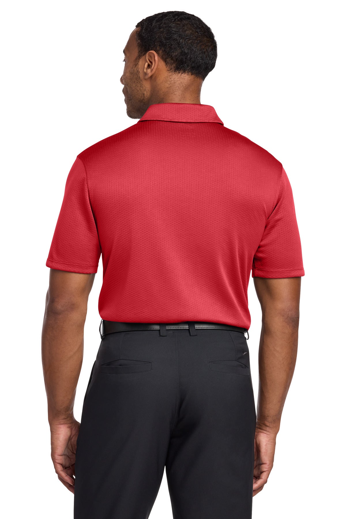 Nike Dri-FIT Hex Textured Polo. - Gym Red