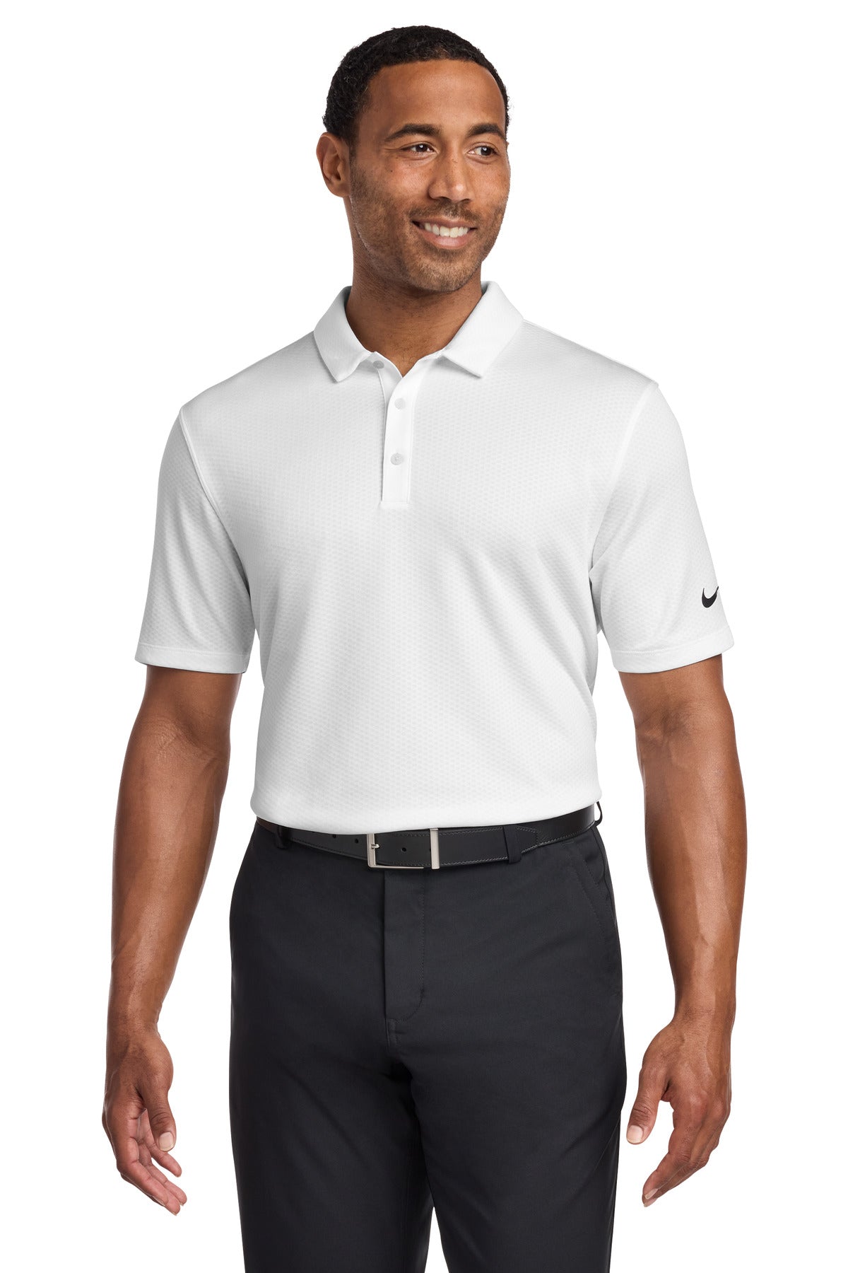 Nike Dri-FIT Hex Textured Polo. - White