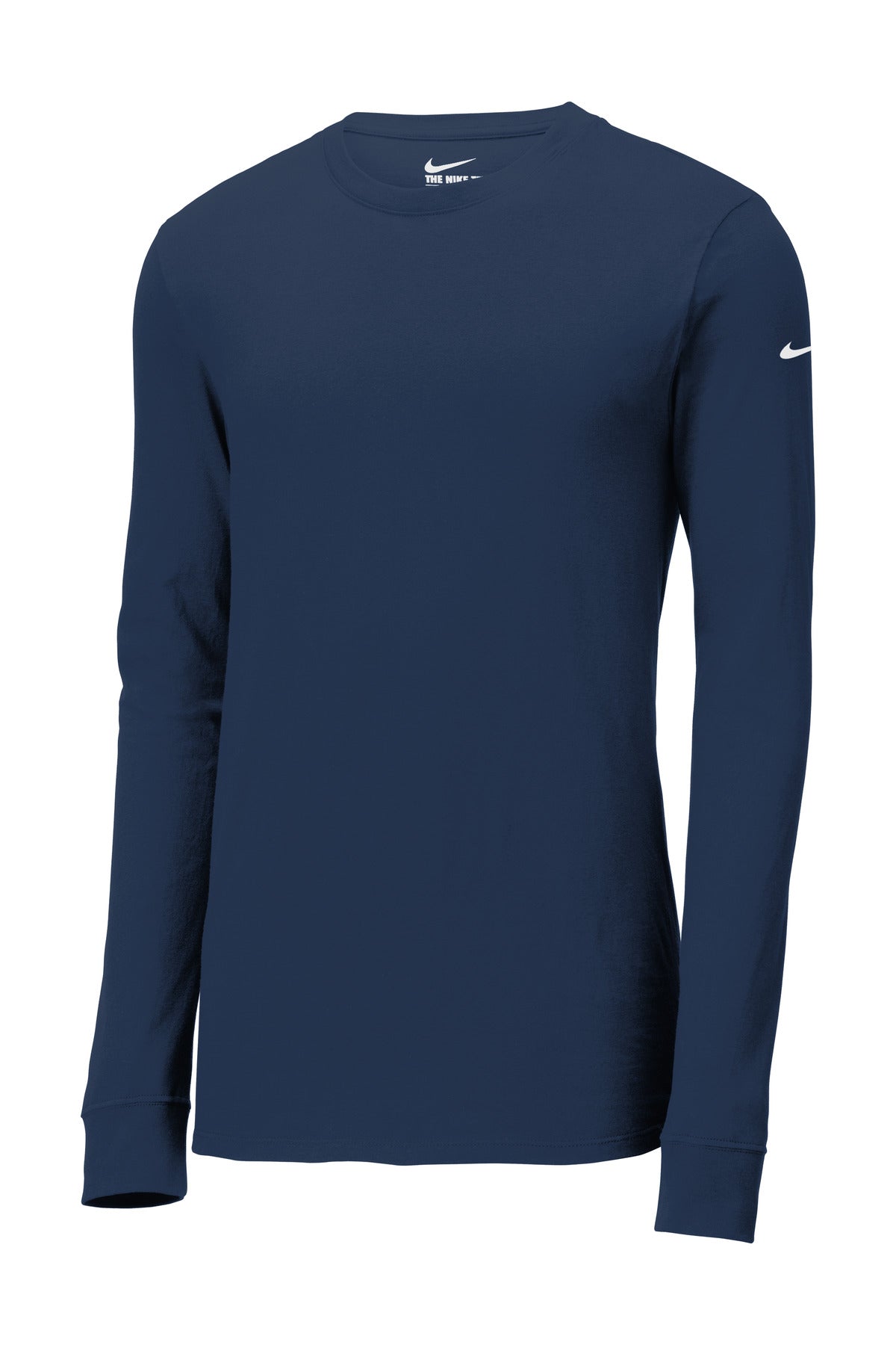 Nike Dri-FIT Cotton/Poly Long Sleeve Tee. - College Navy