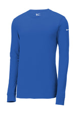 Nike Dri-FIT Cotton/Poly Long Sleeve Tee. - Rush Blue