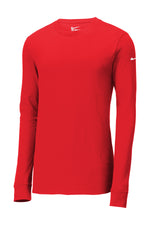 Nike Dri-FIT Cotton/Poly Long Sleeve Tee. - University Red