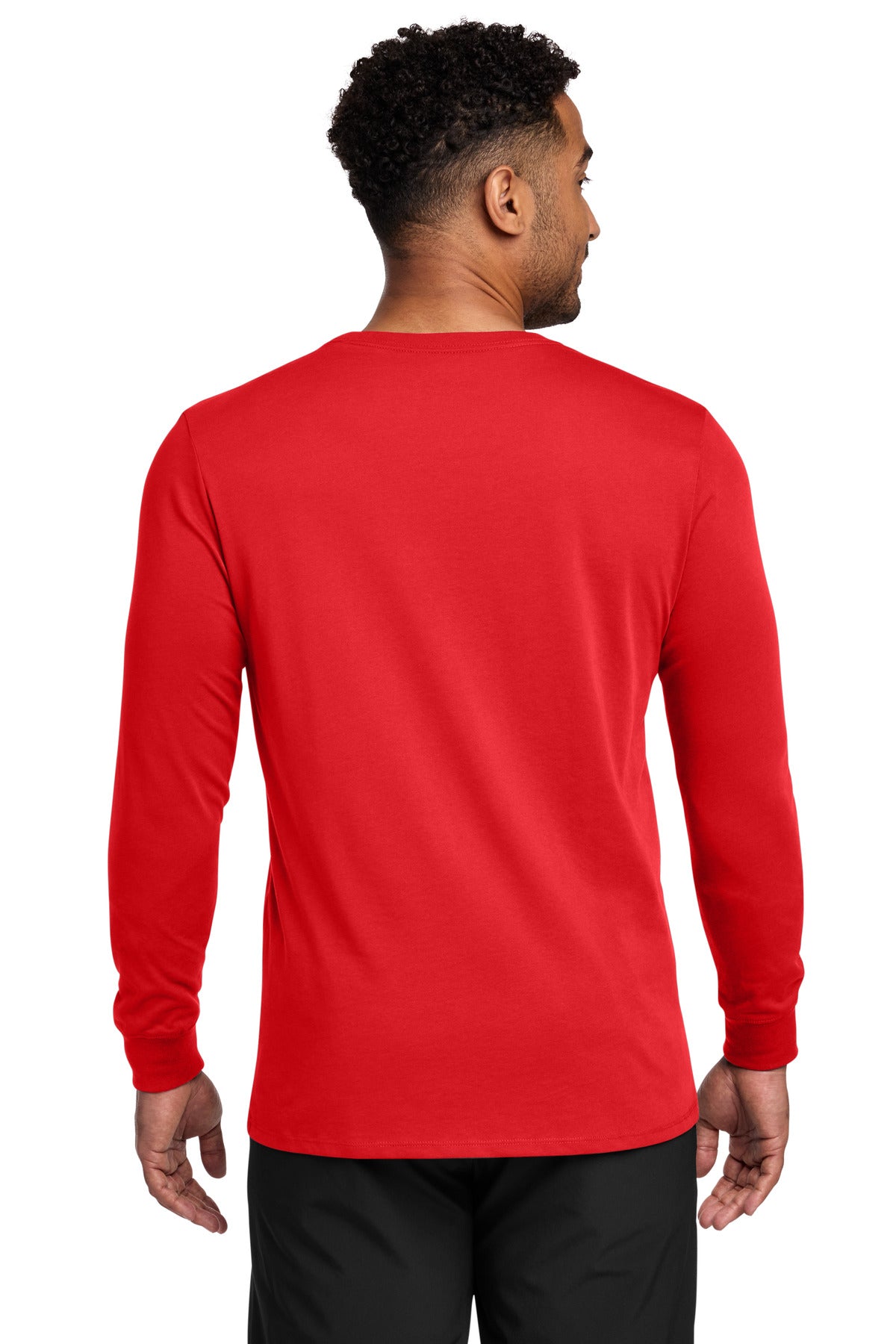 Nike Dri-FIT Cotton/Poly Long Sleeve Tee. - University Red