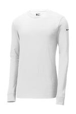 Nike Dri-FIT Cotton/Poly Long Sleeve Tee. - White