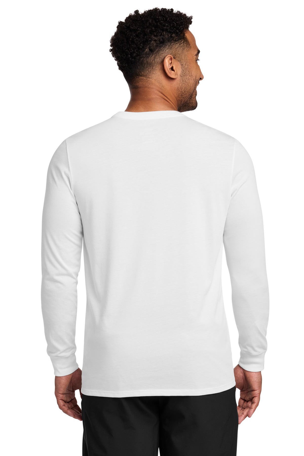 Nike Dri-FIT Cotton/Poly Long Sleeve Tee. - White